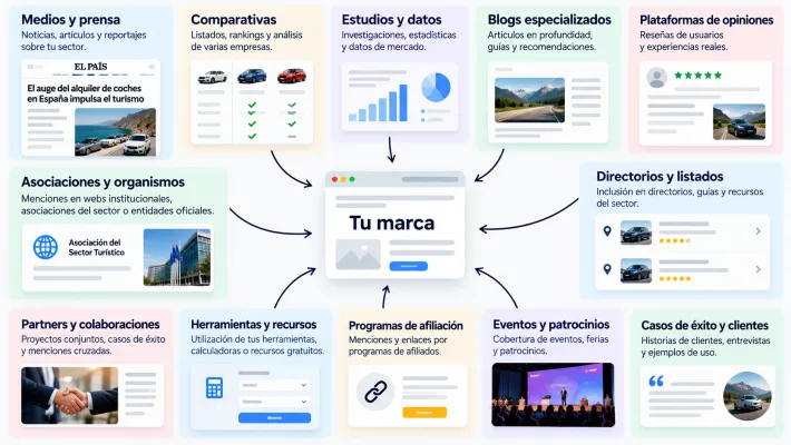 Motivos habituales por los que una marca puede conseguir enlaces y menciones externas