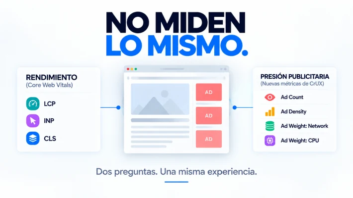 Ilustración que representa las diferencias entre las Core Web Vitals y las nuevas métricas CrUX
